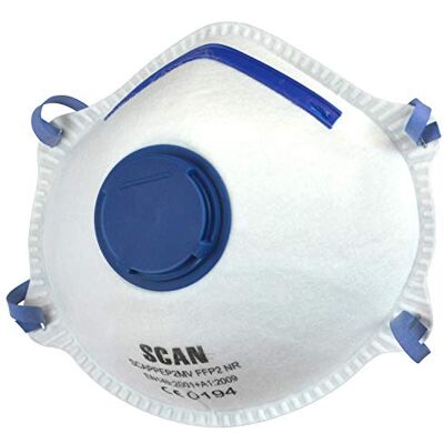Scan SCAPPEP2MVB FFP2 Premier Disposable Valved Masks Pack of 10 Scan SCAPPEP2MVB FFP2 Premier Disposable Valved Masks Pack of 10