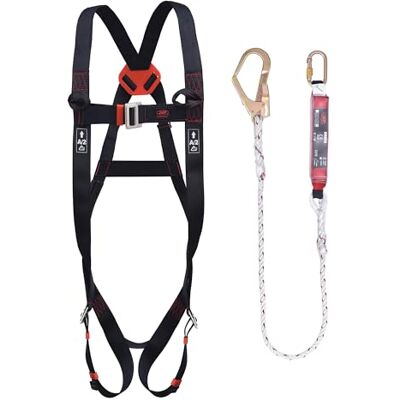 JSP SPARTAN Fall Arrest Kit Black One Size Height Safety Harness & Lanyard Working at Height EN 361 & EN 355 JSP SPARTAN Fall Arrest Kit Black One Size Height Safety Harness & Lanyard Working at Height EN 361 & EN 355