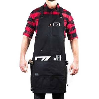 Hudson Durable Goods Deluxe Edition Waxed Canvas Tool Apron Black Hudson Durable Goods Deluxe Edition Waxed Canvas Tool Apron Black