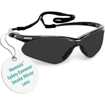 Ansell KleenGuard Nemesis Safety Glasses PPE Eye Protection, Lightweight Wraparound Eyewear for Construction, Shooting, Outdoor & Industrial Use – Smoke/Black, Single Pair Ansell KleenGuard Nemesis Safety Glasses PPE Eye Protection, Lightweight Wraparound Eyewear for Construction, Shooting, Outdoor & Industrial Use – Smoke/Black, Single Pair