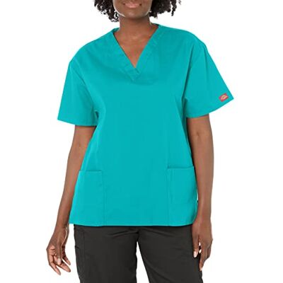 Dickies Women's EDS Signature V-Neck Top with Multiple Patch Pockets Medical Scrubs Shirt (Pack of 1) Dickies Women's EDS Signature V-Neck Top with Multiple Patch Pockets Medical Scrubs Shirt (Pack of 1)