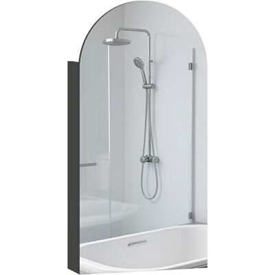 HOMCOM Bathroom Mirror Cabinet Wall Mounted Modern 40 x 12 x 80 cm Black HOMCOM Bathroom Mirror Cabinet Wall Mounted Modern 40 x 12 x 80 cm Black