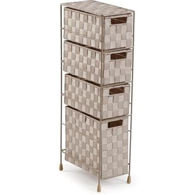 Versa Mannheim Bathroom Storage Unit with 3 Drawers for Organizing, Modern and Fun Storage Unit Dimensions (H x W x D) 69 x 28 x 15.5 cm, Metal and Nylon, Beige Versa Mannheim Bathroom Storage Unit with 3 Drawers for Organizing, Modern and Fun Storage Unit Dimensions (H x W x D) 69 x 28 x 15.5 cm, Metal and Nylon, Beige