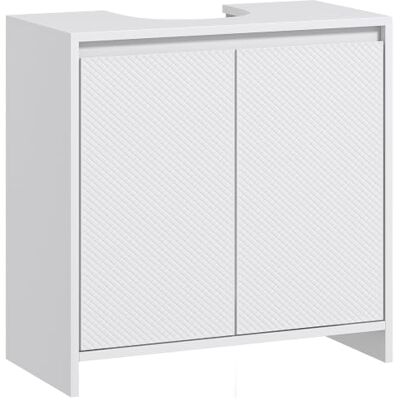 HOMCOM Under Sink Bathroom Cabinet Freestanding Under Sink Cabinet White 2 Doors and Shelf, for Basin without or with Pedestal HOMCOM Under Sink Bathroom Cabinet Freestanding Under Sink Cabinet White 2 Doors and Shelf, for Basin without or with Pedestal