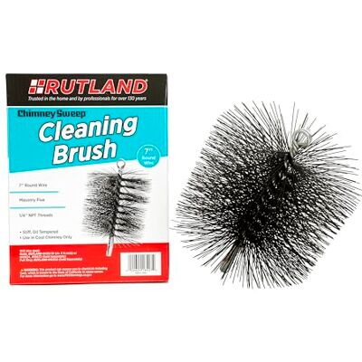 RUTLAND PRODUCTS 7" Round Wire Chimney Brush, 1/4" NPT (1 Piece), Metal, Black, 18.26 x 18.26 x 24.77 cm RUTLAND PRODUCTS 7" Round Wire Chimney Brush, 1/4" NPT (1 Piece), Metal, Black, 18.26 x 18.26 x 24.77 cm