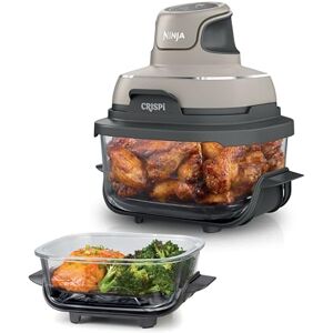 Ninja CRISPi Portable Air Fryer, 3.8L, 4-in-1: Air Fry, Roast, Keep Warm, Recrisp, Space Saving Compact Design, 2x Removable Glass Containers & Lids, 1700W, Stone FN101UKST Ninja CRISPi Portable Air Fryer, 3.8L, 4-in-1: Air Fry, Roast, Keep Warm, Recrisp, Space Saving Compact Design, 2x Removable Glass Containers & Lids, 1700W, Stone FN101UKST