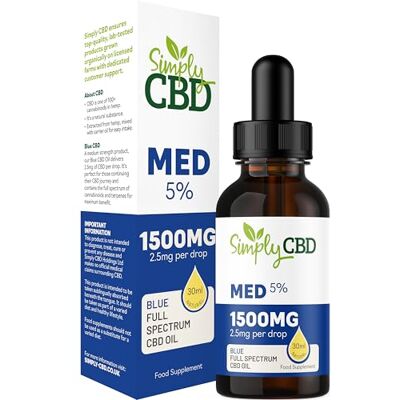 Simply CBD - Blue CBD Oil - 5% - 10ml - CBD Oil Simply CBD - Blue CBD Oil - 5% - 10ml - CBD Oil