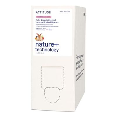 BIO SPECTRA ATTITUDE ATTITUDE Fruit & Vegetable Wash Refill, Food-Safe Produce Wash, Removes Dirt & Residue, Vegan & Plant-Based Ingredients, Unscented, 2 Liters BIO SPECTRA ATTITUDE ATTITUDE Fruit & Vegetable Wash Refill, Food-Safe Produce Wash, Removes Dirt & Residue, Vegan & Plant-Based Ingredients, Unscented, 2 Liters