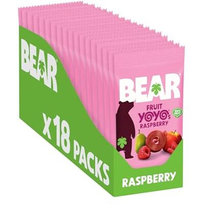 BEAR Raspberry Yoyos Dried Fruit Rolls Healthy Vegan 20g (18 Packs) BEAR Raspberry Yoyos Dried Fruit Rolls Healthy Vegan 20g (18 Packs)