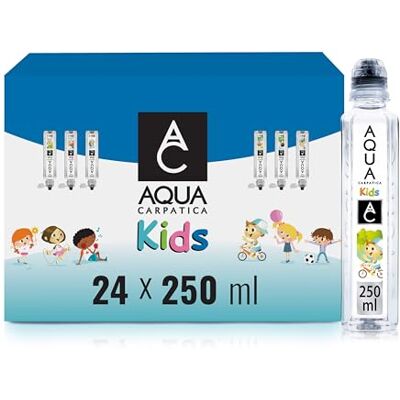 Aqua Carpatica Kids Natural Mineral Water, Spill-Proof Cap, 24 x 250ml Pure from Source, Ideal for Kids & Baby Formula Preparation, Low Mineral Balance, Naturally Low in Sodium, Lunch Box Ready Aqua Carpatica Kids Natural Mineral Water, Spill-Proof Cap, 24 x 250ml Pure from Source, Ideal for Kids & Baby Formula Preparation, Low Mineral Balance, Naturally Low in Sodium, Lunch Box Ready