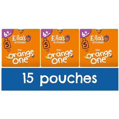 Ella's Kitchen Ellas Kitchen The Orange One Fruit Smoothie Multipack 5x90 g (Pack of 3, Total 15 Pouches) Ella's Kitchen Ellas Kitchen The Orange One Fruit Smoothie Multipack 5x90 g (Pack of 3, Total 15 Pouches)