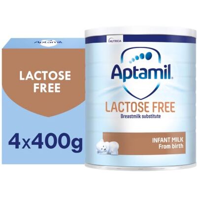 Aptamil 1 Lactose Free First Infant Milk Formula Powder, From Birth, 4x400g Aptamil 1 Lactose Free First Infant Milk Formula Powder, From Birth, 4x400g