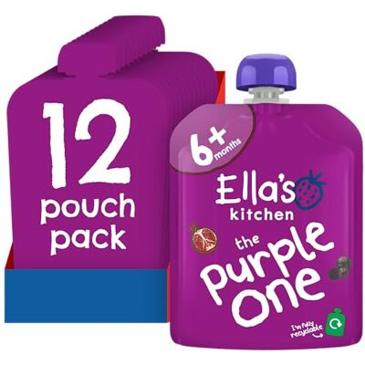 Ella's Kitchen The Purple One Organic Smoothie Fruits, 90g (Pack of 12) Ella's Kitchen The Purple One Organic Smoothie Fruits, 90g (Pack of 12)