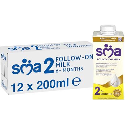 SMA Nutrition SMA® 2 Follow-on Baby Milk Ready Liquid Formula 6 Months+ SMA Nutrition SMA® 2 Follow-on Baby Milk Ready Liquid Formula 6 Months+