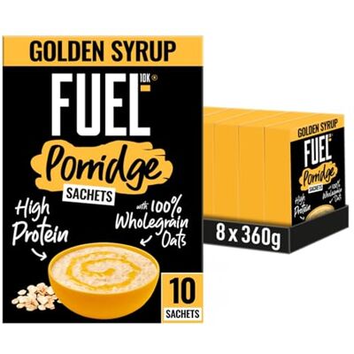 FUEL10K Golden Syrup Protein Porridge Sachets, 80 Servings (8-Pack) 10g Plant-Based Protein Per Sachet, High Fibre, Just Add Milk or Water, Convenient Breakfast Option FUEL10K Golden Syrup Protein Porridge Sachets, 80 Servings (8-Pack) 10g Plant-Based Protein Per Sachet, High Fibre, Just Add Milk or Water, Convenient Breakfast Option