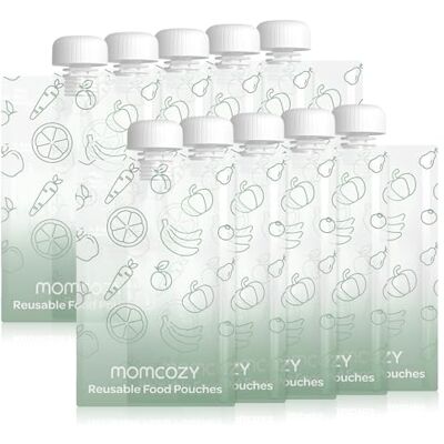 momcozy Reusable Baby Food Pouches for Toddlers, BPA Free, Food Safe Freezer Safe,Refillable for Applesauce Yogurt & Puree Squeeze Pouch,10 packs,100-120ml momcozy Reusable Baby Food Pouches for Toddlers, BPA Free, Food Safe Freezer Safe,Refillable for Applesauce Yogurt & Puree Squeeze Pouch,10 packs,100-120ml