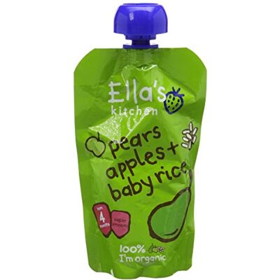 Ella's Kitchen , Stage 1 Organic Apple and Pear Baby Rice 120 g, (Pack of 7) Ella's Kitchen , Stage 1 Organic Apple and Pear Baby Rice 120 g, (Pack of 7)