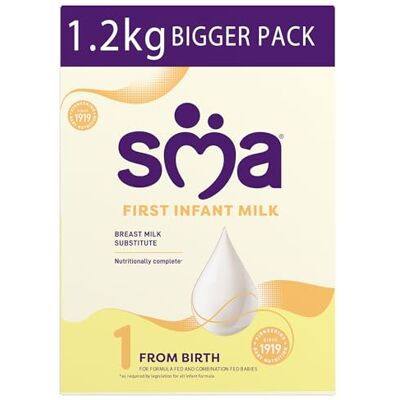 SMA Nutrition SMA® 1 First Infant Baby Milk Formula Powder from birth 1.2 SMA Nutrition SMA® 1 First Infant Baby Milk Formula Powder from birth 1.2