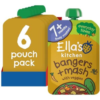 Ella's Kitchen Organic Bangers and Mash with Veggies 130 g (Pack of 6) Ella's Kitchen Organic Bangers and Mash with Veggies 130 g (Pack of 6)