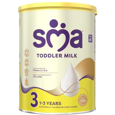SMA Nutrition SMA Stage 3 Toddler Baby Milk Formula Powder for 1-3 Years 800g Nutritionally tailored with vitamin A, C & D and a unique multi-fibre blend to increase friendly bacteria in baby's gut* SMA Nutrition SMA Stage 3 Toddler Baby Milk Formula Powder for 1-3 Years 800g Nutritionally tailored with vitamin A, C & D and a unique multi-fibre blend to increase friendly bacteria in baby's gut*