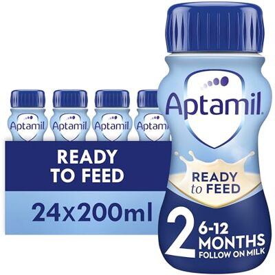Aptamil 2 Follow on Liquid Formula, Ready to Feed, 6-12 months, 24 x 200ml Aptamil 2 Follow on Liquid Formula, Ready to Feed, 6-12 months, 24 x 200ml