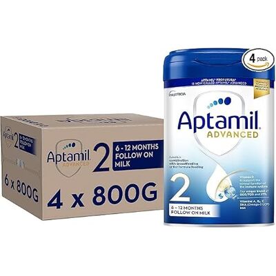 Aptamil Advanced 2 - 6-12 months - 800g - Pack of 4 - Baby formula Aptamil Advanced 2 - 6-12 months - 800g - Pack of 4 - Baby formula