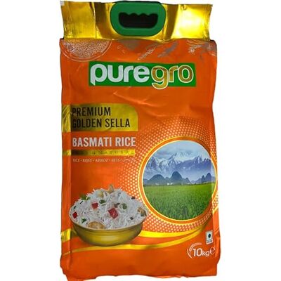 Puregro Premium Golden Sella Basmati Rice 10kg Puregro Premium Golden Sella Basmati Rice 10kg