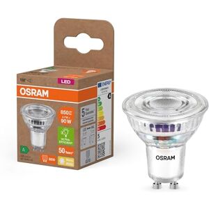 OSRAM Energy Class PAR16 with 4.7 Watt, 850 Lumens, Warm White (2700 K) Clear Lead-Free Glass with GU10 A-Socket, 50 mm Diameter, IP20.6 Pack OSRAM Energy Class PAR16 with 4.7 Watt, 850 Lumens, Warm White (2700 K) Clear Lead-Free Glass with GU10 A-Socket, 50 mm Diameter, IP20.6 Pack