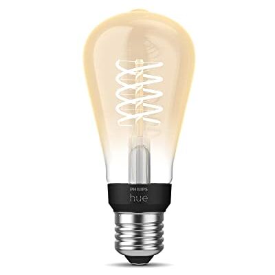 Philips Filament ST64 Light Bulb, E27 Edison Screw Soft White Light, 16 Million Colours, Dimmable, Smart LED, Indoor Decorative Home Lighting, Vintage, Smart Home Philips Filament ST64 Light Bulb, E27 Edison Screw Soft White Light, 16 Million Colours, Dimmable, Smart LED, Indoor Decorative Home Lighting, Vintage, Smart Home