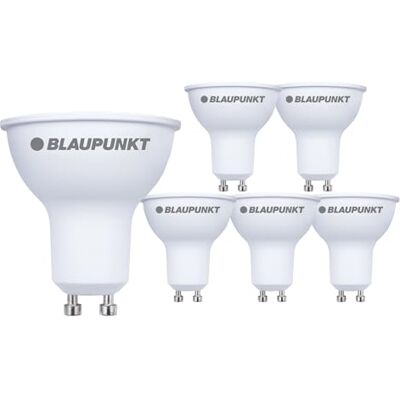 Blaupunkt GU10 LED PAR16 Frosted Spot 5W 500 Lumen 6000K Cool White, 6-Pack Replaces 50W, PAR16 reflector spot, Wide Beam Angle, Twist-lock base, 3-Year warranty for Garage & Workshop lighting Blaupunkt GU10 LED PAR16 Frosted Spot 5W 500 Lumen 6000K Cool White, 6-Pack Replaces 50W, PAR16 reflector spot, Wide Beam Angle, Twist-lock base, 3-Year warranty for Garage & Workshop lighting