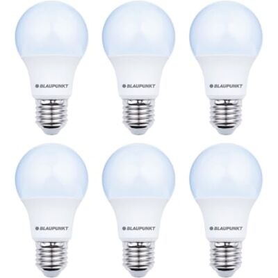 Blaupunkt E27 Classic Bulb A60 GLS 6W 600 Lumen 6000K Cool White, 6-Pack E27 ES base, Crisp daylight tone, Instant on, 3-Year warranty — for Hallways, Landings, Wardrobe Lights & Stairwells Blaupunkt E27 Classic Bulb A60 GLS 6W 600 Lumen 6000K Cool White, 6-Pack E27 ES base, Crisp daylight tone, Instant on, 3-Year warranty — for Hallways, Landings, Wardrobe Lights & Stairwells