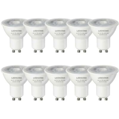 LEDSone 10 Pack GU10 LED Bulbs Cool White 6400K Light Bulb 7W (70W Spotlight Bulb Equivalent) Energy Saving GU10 Non-Dimmable LED Bulbs LEDSone 10 Pack GU10 LED Bulbs Cool White 6400K Light Bulb 7W (70W Spotlight Bulb Equivalent) Energy Saving GU10 Non-Dimmable LED Bulbs