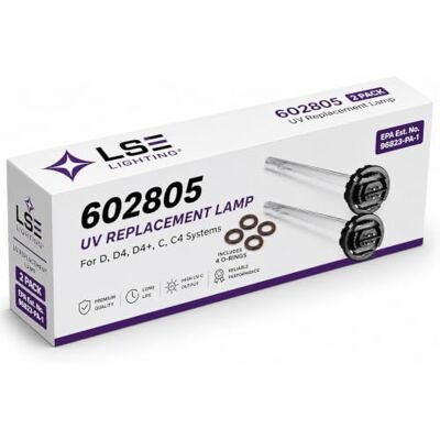 Lse Lighting 2 UV Lamps for Trojan Max C/D/D4 602805 Lse Lighting 2 UV Lamps for Trojan Max C/D/D4 602805