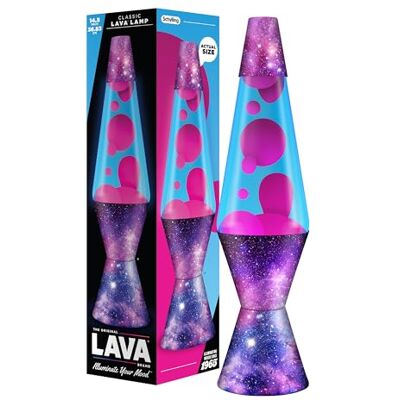 Lava Lamp 14.5" Cosmic Flow The Original Motion Lamp Pink and Blue Liquid with Printed Base Item #2409 Lava Lamp 14.5" Cosmic Flow The Original Motion Lamp Pink and Blue Liquid with Printed Base Item #2409