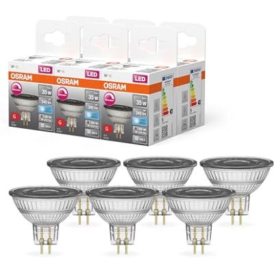 OSRAM Superstar Reflector lamp, GU5.3-Base Clear Glass,Cold White (4000K), 345 Lumen, 35W-Replacement, dimmable, 6-Pack OSRAM Superstar Reflector lamp, GU5.3-Base Clear Glass,Cold White (4000K), 345 Lumen, 35W-Replacement, dimmable, 6-Pack