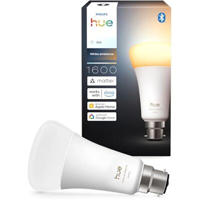 Philips Smart LED A67 Bulb, White Ambiance, E27 Base, 11.8W, Full Spectrum Light 1000K-20000K, 1600 Lumens, Dimmable, Works with Alexa, Google Assistant, and Apple Home, 1 Pack Philips Smart LED A67 Bulb, White Ambiance, E27 Base, 11.8W, Full Spectrum Light 1000K-20000K, 1600 Lumens, Dimmable, Works with Alexa, Google Assistant, and Apple Home, 1 Pack
