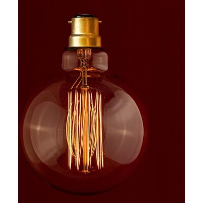 William & Watson Edison Vintage Squirrel Cage Dimmable Light Bulb, 40W Incandescent B22 Bayonet Amber Old Fashioned Retro Lamp (Globe M XL, G95 Large), Warm White William & Watson Edison Vintage Squirrel Cage Dimmable Light Bulb, 40W Incandescent B22 Bayonet Amber Old Fashioned Retro Lamp (Globe M XL, G95 Large), Warm White