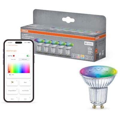 OSRAM SMART+ RGB PAR15 LED Bulb (5 Pack, GU10, 5W) RGB + Adjustable White Light Matter via Wi-Fi Alexa, Google, Apple OSRAM SMART+ RGB PAR15 LED Bulb (5 Pack, GU10, 5W) RGB + Adjustable White Light Matter via Wi-Fi Alexa, Google, Apple