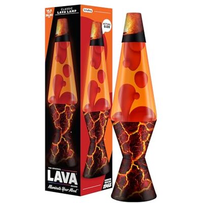 Lava Lamp 14.5" Volcanic Crags The Original Motion Lamp Red and Orange Liquid with Printed Base Item #2078 Lava Lamp 14.5" Volcanic Crags The Original Motion Lamp Red and Orange Liquid with Printed Base Item #2078