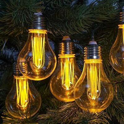 Noma Connectable String Lights, 10 Edison Style Bulbs, 6.8 m (Pack of 1) Low Voltage, Vintage Bulbs, Connect Up to 10 Sets, Indoor/Outdoor Use, Timer Function Noma Connectable String Lights, 10 Edison Style Bulbs, 6.8 m (Pack of 1) Low Voltage, Vintage Bulbs, Connect Up to 10 Sets, Indoor/Outdoor Use, Timer Function