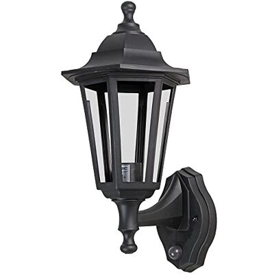 PRO ELEC PEL01348 Outdoor Lantern with Photocell & PIR, E27, IP44, Black PRO ELEC PEL01348 Outdoor Lantern with Photocell & PIR, E27, IP44, Black