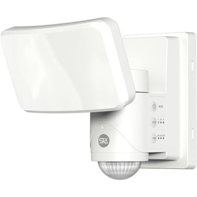 SLx Outdoor Security Light with PIR Motion Sensor, 1500 Lumen LED Floodlight, Battery Powered, IP65 Weatherproof, 240° Auto Tracking Robotic Sensor White SLx Outdoor Security Light with PIR Motion Sensor, 1500 Lumen LED Floodlight, Battery Powered, IP65 Weatherproof, 240° Auto Tracking Robotic Sensor White