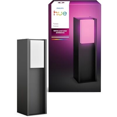 Philips Turaco Outdoor Pedestal Light, Anthracite, dimmable, Warm White Light, controllable via app, Compatible with Amazon Alexa (Echo, Echo Dot), new Generation Philips Turaco Outdoor Pedestal Light, Anthracite, dimmable, Warm White Light, controllable via app, Compatible with Amazon Alexa (Echo, Echo Dot), new Generation