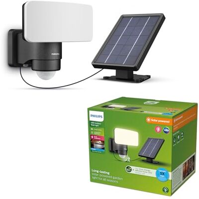 Philips Tylus UltraEfficient Outdoor Solar Security Light with Sensor, 5000K, 1000/50lm Black Philips Tylus UltraEfficient Outdoor Solar Security Light with Sensor, 5000K, 1000/50lm Black