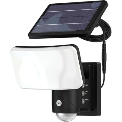 SLx Outdoor Security Light Solar Powered with PIR Motion Sensor, 1800 Lumen LED Floodlight, IP65 Weatherproof, 240° Auto Tracking Robotic Sensor Black SLx Outdoor Security Light Solar Powered with PIR Motion Sensor, 1800 Lumen LED Floodlight, IP65 Weatherproof, 240° Auto Tracking Robotic Sensor Black