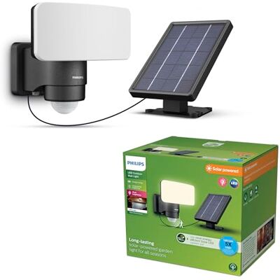 Philips Tylus UltraEfficient Outdoor Solar Security Light with Sensor, 3000K, 1000/50lm, Black Philips Tylus UltraEfficient Outdoor Solar Security Light with Sensor, 3000K, 1000/50lm, Black