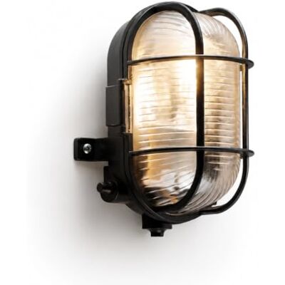 Status Turin IP44 Outdoor Bulkhead Wall Light Fitting, E27 7W Compatible Exterior Lantern for Garden & Porch Lighting, Black (60SIBHBX2) Status Turin IP44 Outdoor Bulkhead Wall Light Fitting, E27 7W Compatible Exterior Lantern for Garden & Porch Lighting, Black (60SIBHBX2)
