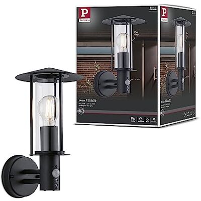 Paulmann 94396 Exterior luminaire Exterior wall luminaire Classic with Motion Sensor IP44 dimmable Outdoor Lighting Dark Grey Outdoor lamp Metal, Glass Garden lamp E27 Paulmann 94396 Exterior luminaire Exterior wall luminaire Classic with Motion Sensor IP44 dimmable Outdoor Lighting Dark Grey Outdoor lamp Metal, Glass Garden lamp E27