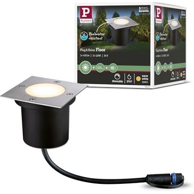 Paulmann 94227 Plug & Shine LED Exterior luminaire recessed Floor luminaire Rectangular incl. 1x3.6 watt IP65 dimmable Outdoors Stainless Steel Garden luminaire Metal, Plastic Garden Light 3000 K Paulmann 94227 Plug & Shine LED Exterior luminaire recessed Floor luminaire Rectangular incl. 1x3.6 watt IP65 dimmable Outdoors Stainless Steel Garden luminaire Metal, Plastic Garden Light 3000 K