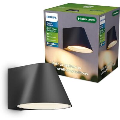 Philips Lighting Voltan Outdoor Post Light, 120 x 190 x 600 mm Warm White Light 2700 K, Lights, GU10 Bulb Not Included, 5W Max, Black, Aluminum Housing, IP44, Outdoor-Rated Philips Lighting Voltan Outdoor Post Light, 120 x 190 x 600 mm Warm White Light 2700 K, Lights, GU10 Bulb Not Included, 5W Max, Black, Aluminum Housing, IP44, Outdoor-Rated